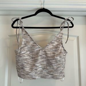 All The Ways Neutral Adjustable Tie Tank Top